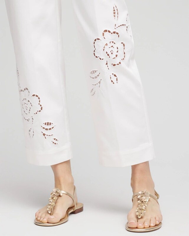 Sateen Cutout Cropped Pants - image 4